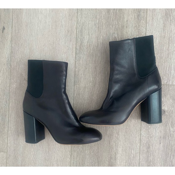 Rag & Bone Black Leather‎ Heeled Bootie Size 38 (7.5) - Picture 1 of 6